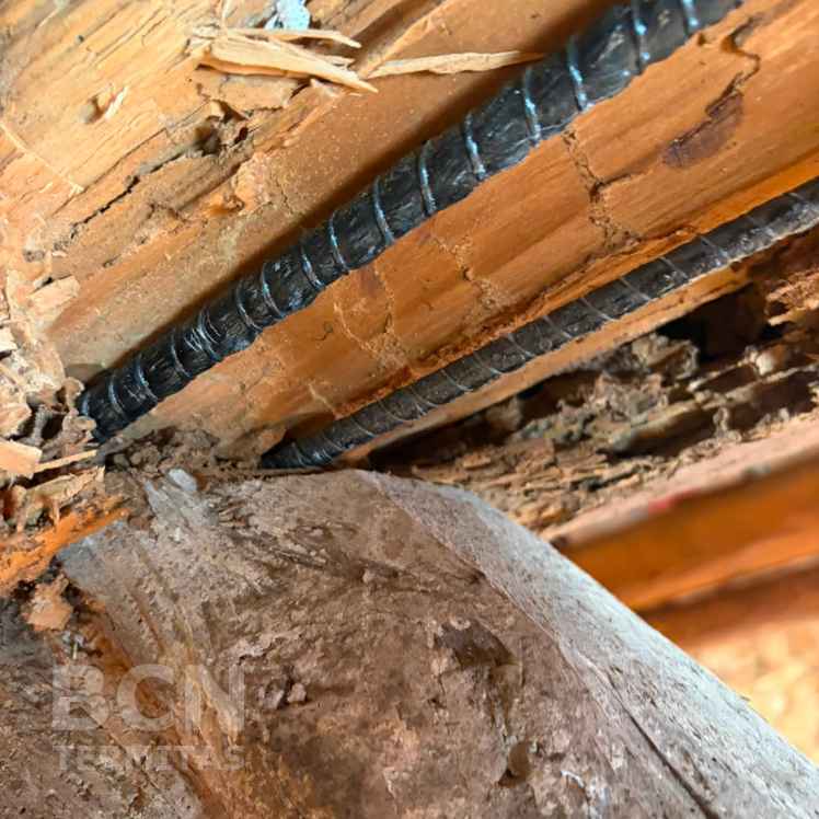 Detalle Varillas Ancladas Viga Madera Sistema Beta - Barcelona Termitas